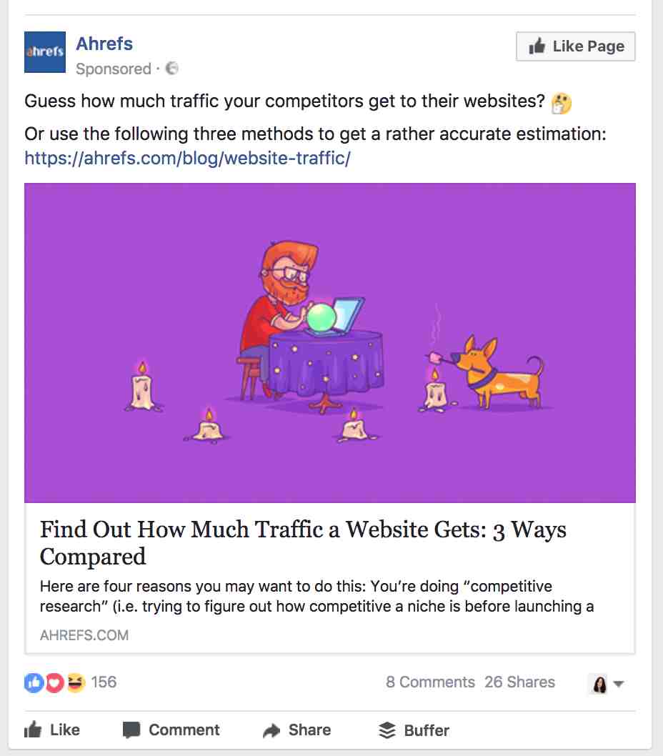 ahrefs facebook ad