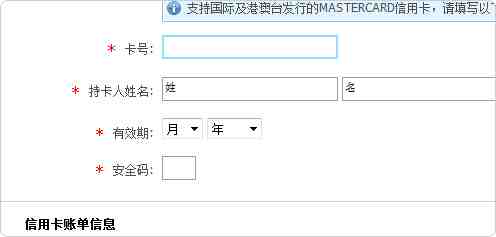 Payoneer填写信用卡信息