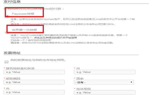 Linio支付信息和发票地址.png