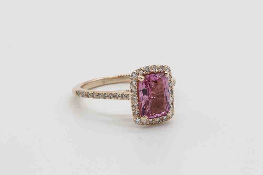 gold and pink stone ring