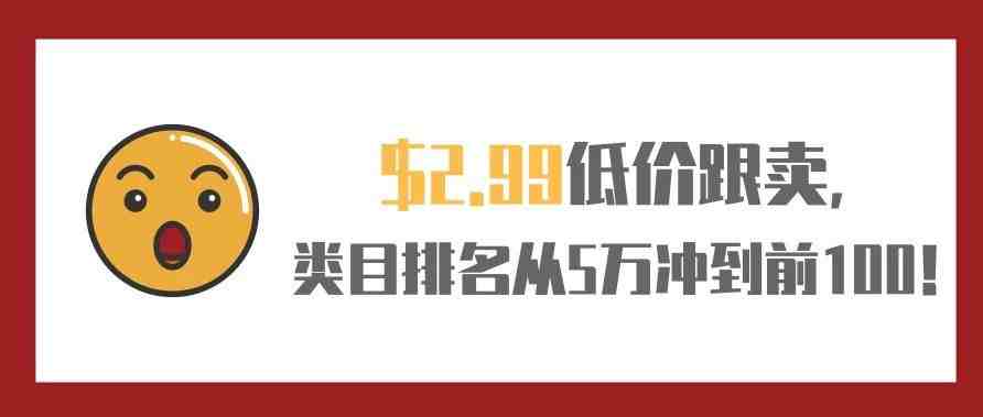 被$2.99低价跟卖，类目排名从5万冲到前100！