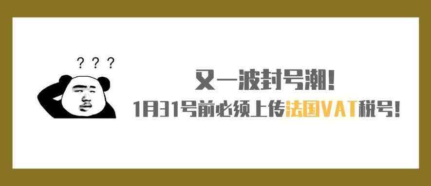 又一波封号潮！政府官宣1月31号前必须上传法国VAT税号！