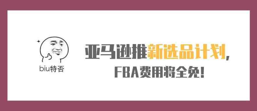 喜讯！亚马逊推新选品计划，FBA费用将全免！