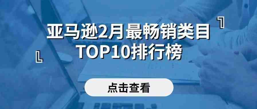 亚马逊2月份最畅销类目TOP10排行榜新鲜出炉！