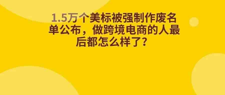 1.5万个美标被强制作废名单公布，做跨境电商的人最后都怎么样了？