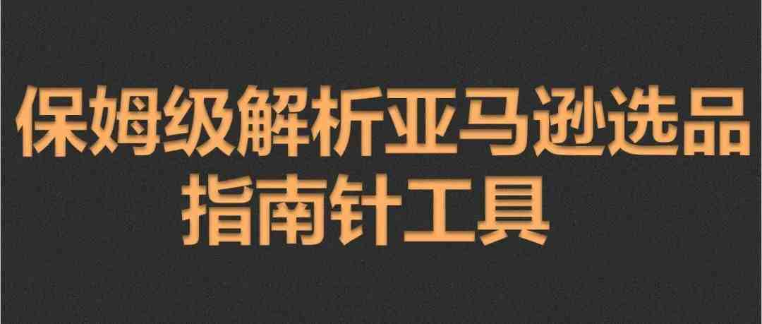 保姆级解析亚马逊选品指南针工具