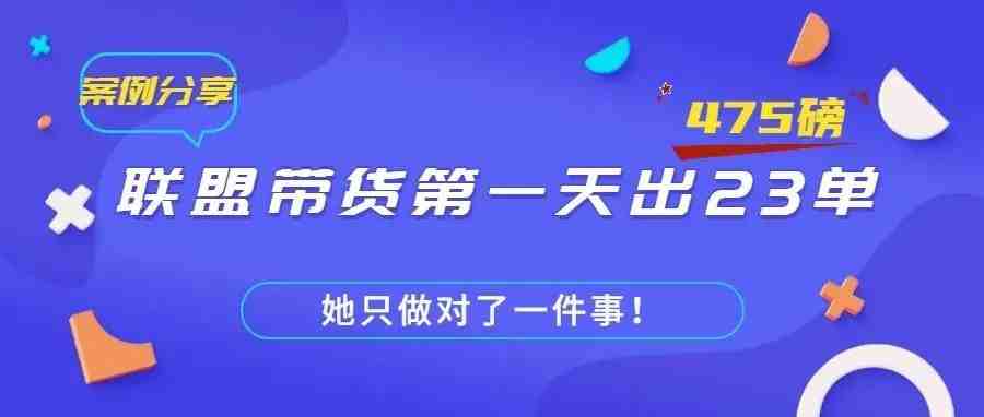 案例分享：联盟带货第一天出23单，475英镑！