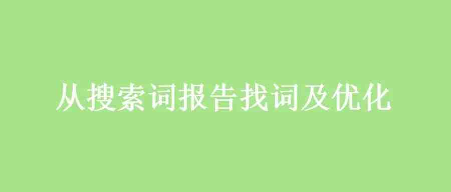 从搜索词报告找词及优化