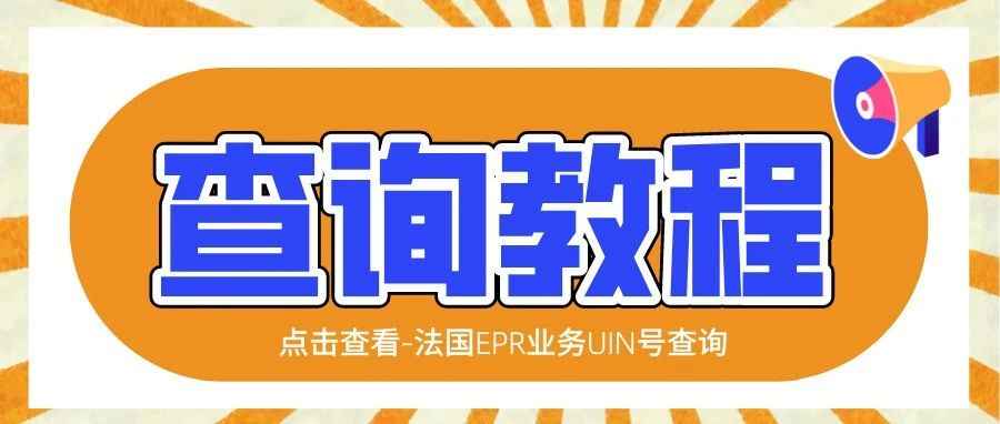 【实操分享】最新版法国EPR业务UIN查询教程