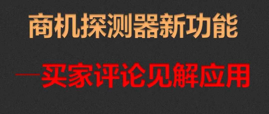 商机探测器新功能—买家评论见解应用