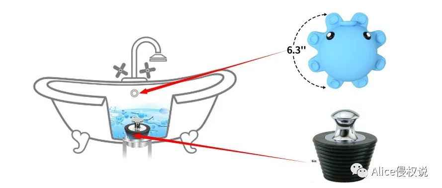 浴缸排水溢水口，一个已注册美国专利；一个正在美国专利申请中.....
